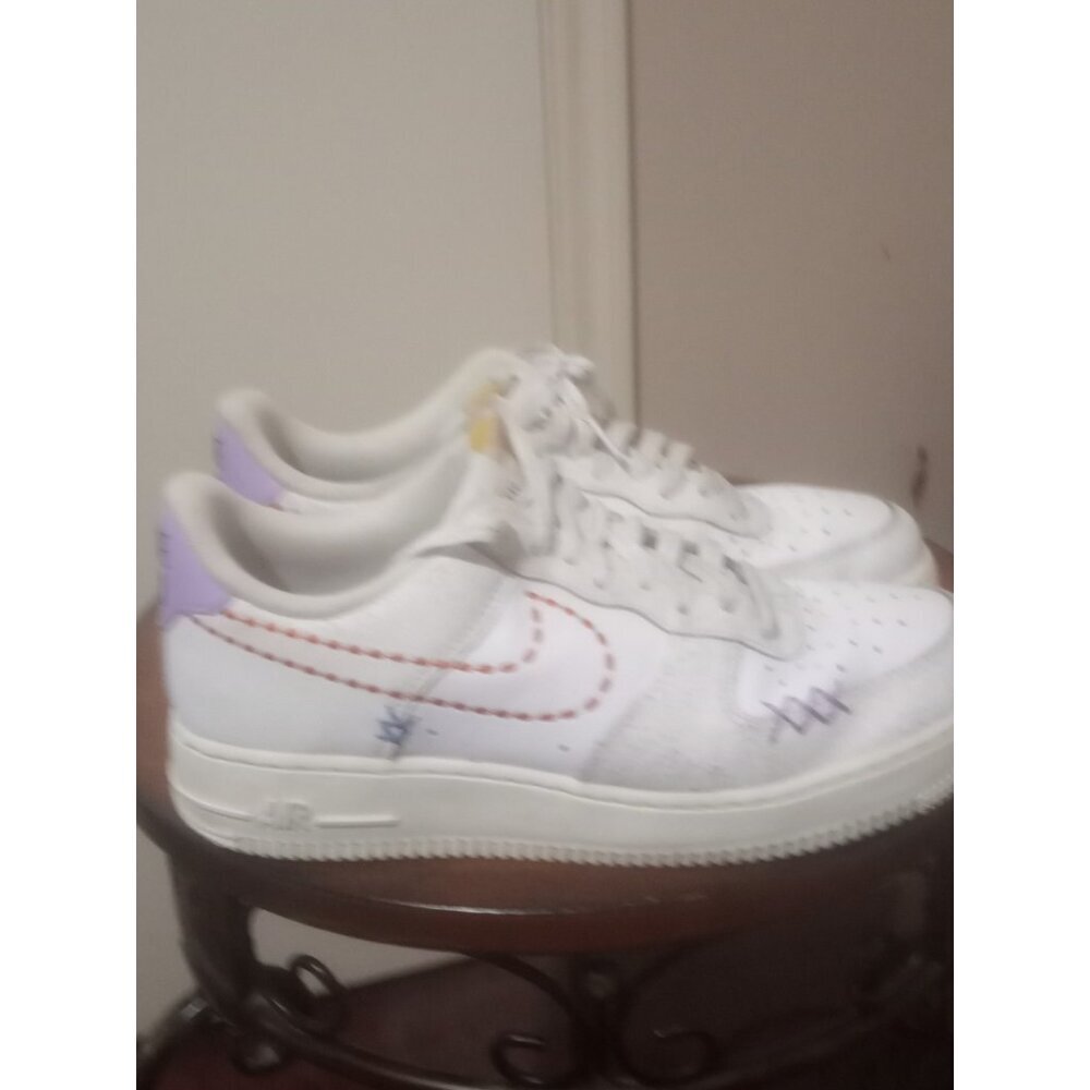 Nike Air Force 1 '07 SE 101 Sneaker Women Size 9.5 White Multi Shoes DX2348-100